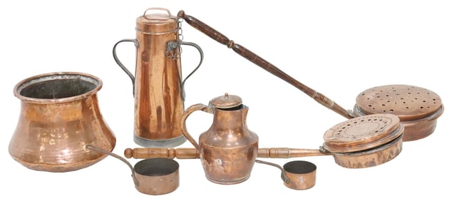 (7) FRENCH COPPER & METAL KITCHENWARE & HOUSEWARE