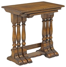 (3) ENGLISH OAK NESTING TABLES