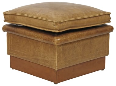 ITALIAN LEATHER CUSHIONED OTTOMAN / FOOT REST