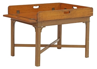 ENGLISH BUTLER'S FOLDING TRAY TABLE, ASSEMBLED