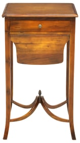 THEODORE ALEXANDER (ATTRIB.) LEATHER-TOP MAHOGANY WORK TABLE