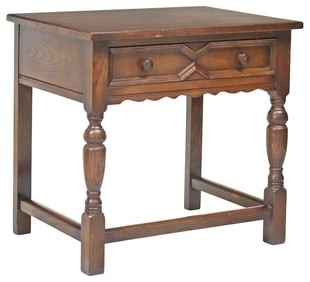 ENGLISH GEORGIAN STYLE OAK 1-DRAWER SIDE TABLE