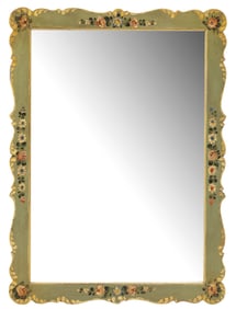 VENETIAN PAINT-DECORATED SCROLLED WALL MIRROR
