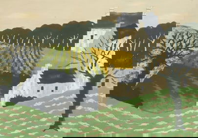 ANDRE EVEN (1918-1996, LITHOGRAPH, WINTER FARM LANDSCAPE, #20 of 50