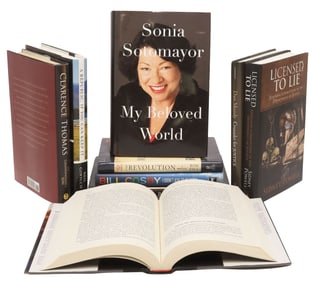 (9) BOOKS, ALL SIGNED, SUPREME COURT JUSTICES, POLITICIANS