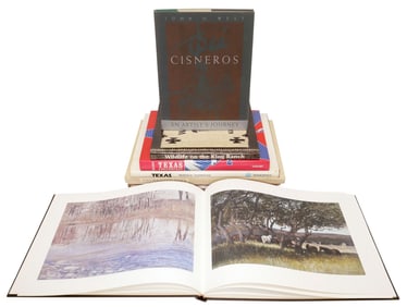 (7) TEXAS ART, PHOTOS & HIST0RIC BOOKS, SOME AUTHOR & ARTIST SIGNED