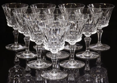 (10) BACCARAT 'PICCADILLY' CUT CRYSTAL PORT WINE STEMS