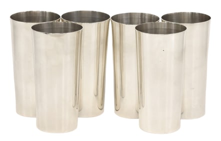 (6) SANBORN MEXICO STERLING SILVER HIGHBALL TUMBLERS