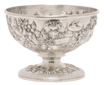 S. KIRK & SON COMPANY REPOUSSE LANDSCAPE FOOTED BOWL, #162