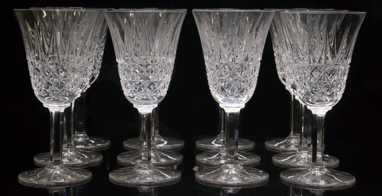 (12) FRENCH ST. LOUIS 'TARN' CUT CRYSTAL CONTINENTAL GOBLETS