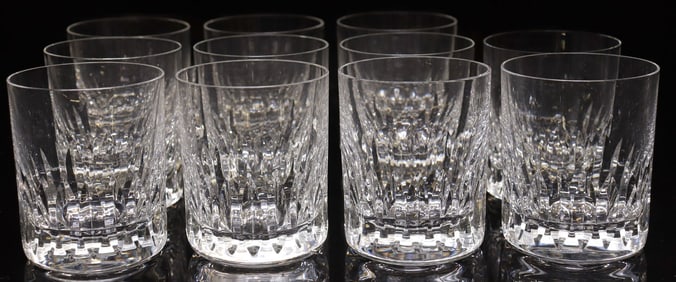 (11) FRENCH ST. LOUIS 'AVIGNON' CUT CRYSTAL FLAT TUMBLERS