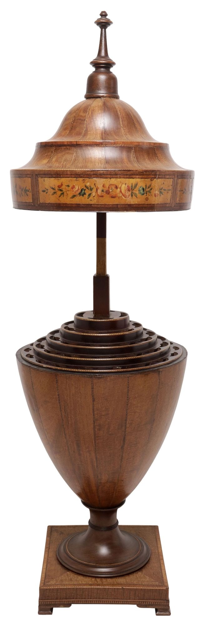 FINE ENGLISH GEORGE III INLAID MAHOGANY URN-FORM KNIFE BOX (1 of 5)