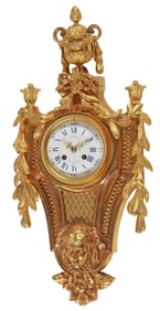 FRENCH LOUIS XV STYLE ORMOLU CARTEL WALL CLOCK