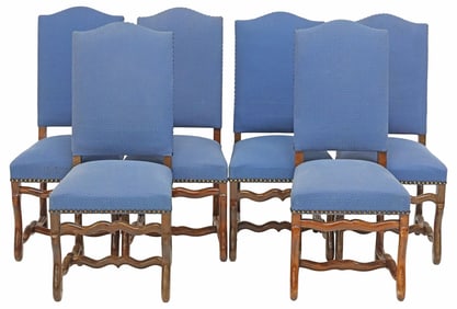 (6) FRENCH LOUIS XIV STYLE UPHOLSTERED HIGHBACK DINING CHAIRS