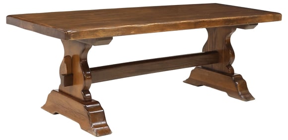 FRENCH OAK MONASTERY OR REFECTORY TABLE, 86"L