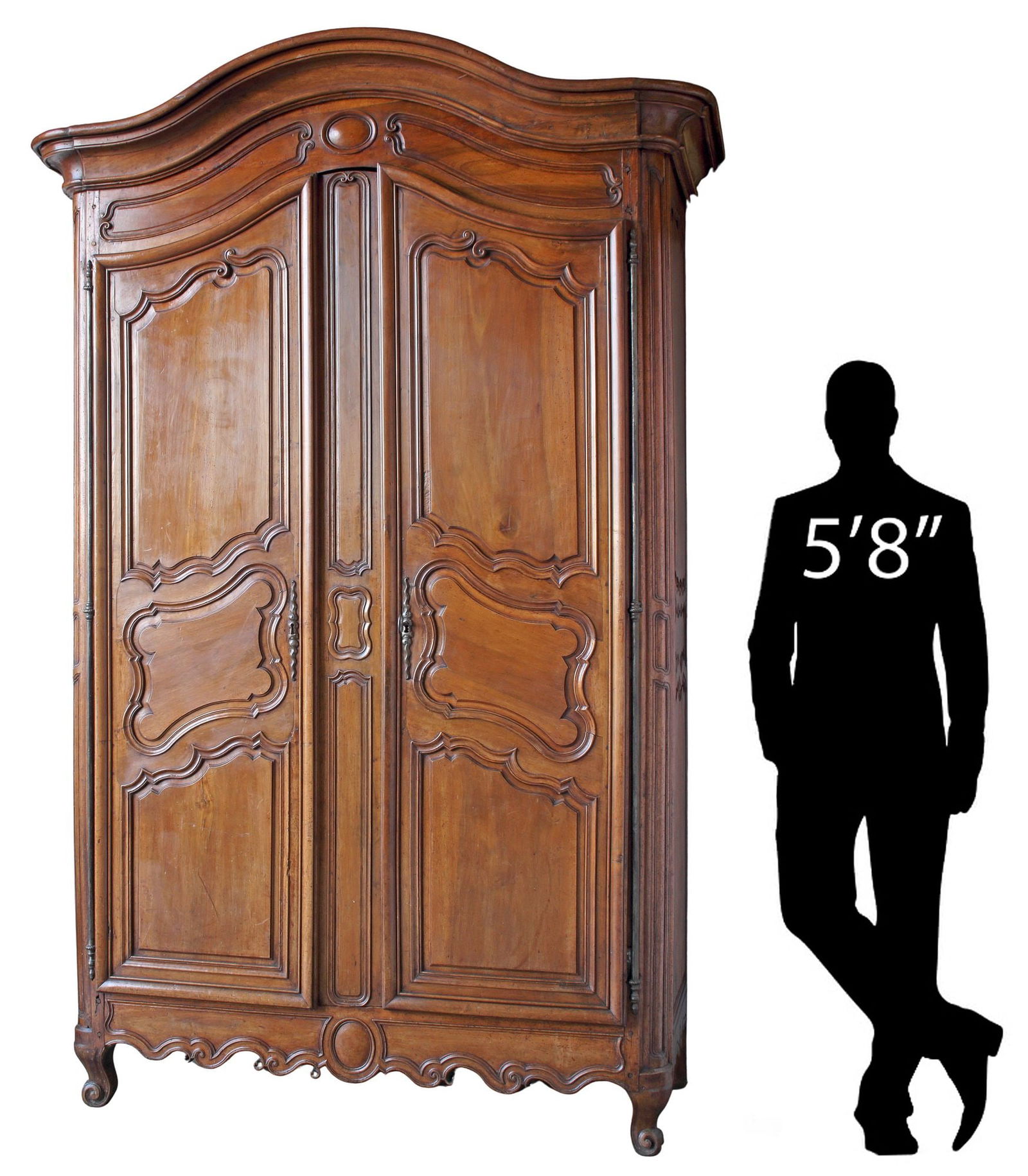 MONUMENTAL FRENCH PROVINCIAL CARVED WALNUT ARMOIRE, 110"H (1 of 10)