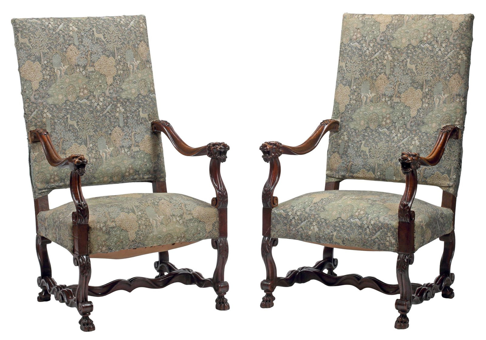 (2) ITALIAN RENAISSANCE REVIVAL TAPESTRY-UPHOLSTERED ARMCHAIRS (1 of 6)