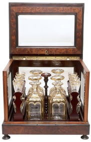 FRENCH NAPOLEON III PERIOD GLAZED BURLWOOD CAVE A LIQUEUR