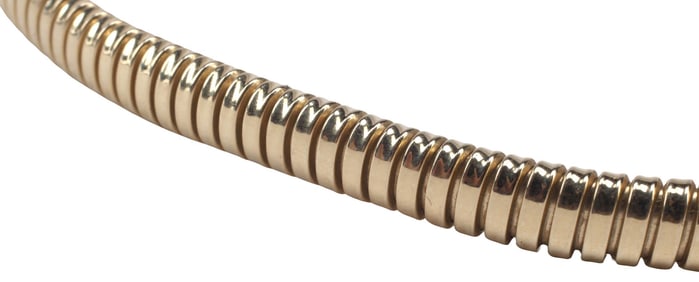 ESTATE DAVID FRIEDMAN & SONS 14KT GOLD RIBBED TUBOGAS SLIDE NECKLACE