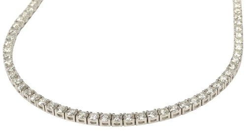 ESTATE 14KT WHITE GOLD & 11.00CTTW DIAMOND TENNIS NECKLACE