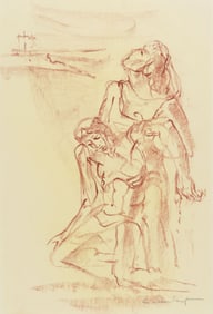 CHARLES UMLAUF (1911-1994) CRAYON DRAWING ON PAPER, PIETA
