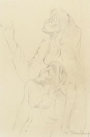 CHARLES UMLAUF (1911-1994) CHARCOAL DRAWING ON PAPER, PIETA