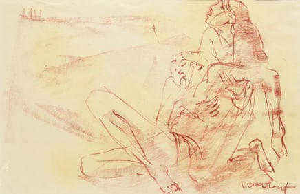 CHARLES UMLAUF (1911-1994) CRAYON DRAWING ON PAPER, PIETA