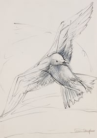 CHARLES UMLAUF (1911-1994) DRAWING ON PAPER, BIRD IN FLIGHT