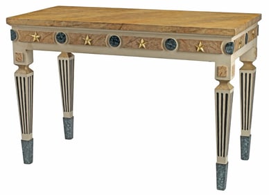 NEOCLASSICAL STYLE ORMOLU-MOUNTED & PAINTED CONSOLE TABLE