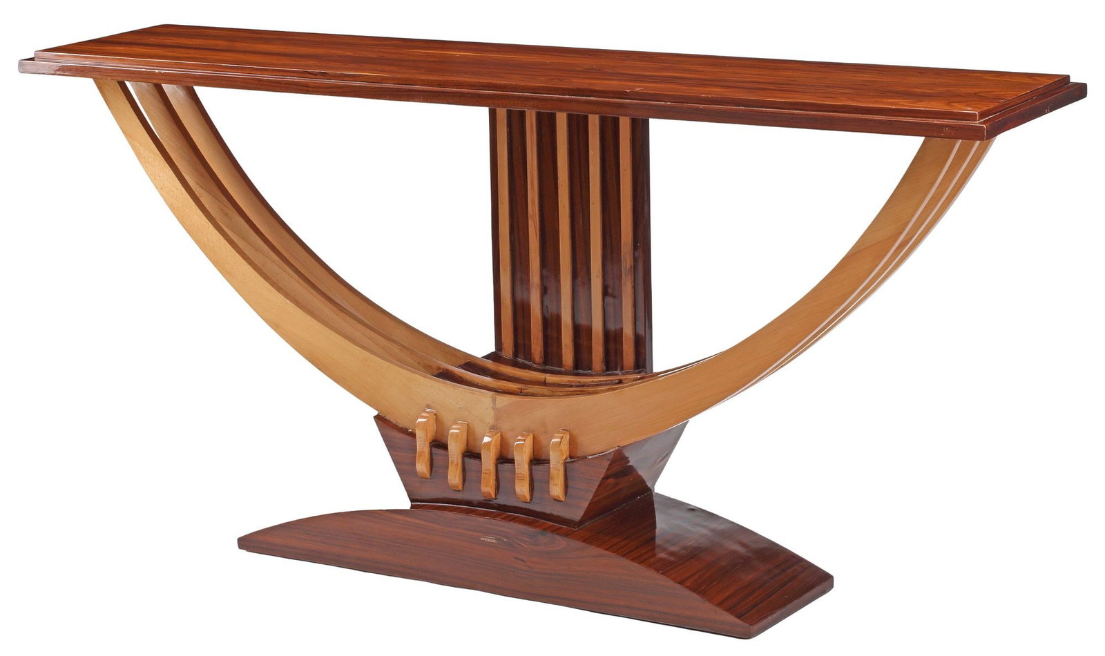 LARGE ART DECO STYLE SCULPTURAL CONSOLE TABLE, 71"L (1 of 6)