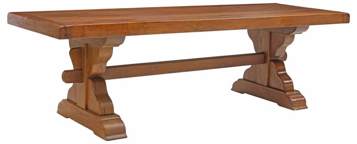 LARGE FRENCH OAK MONASTERY OR REFECTORY TABLE, 98.5"L