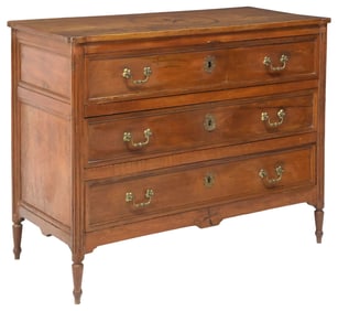 FRENCH LOUIS XVI STYLE PARQUETRY-INLAID FRUITWOOD COMMODE