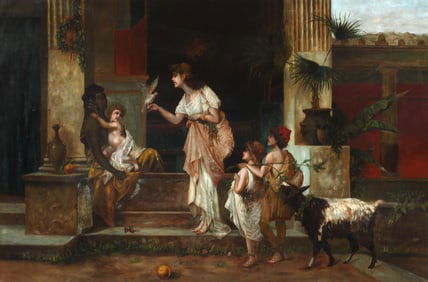 CONTINENTAL SCHOOL FIGURAL PAINTING OF POMPEII, AFTER LUIGI CROSIO