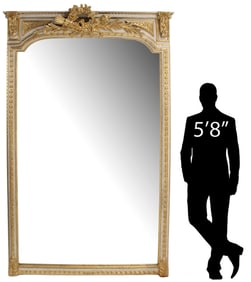 MONUMENTAL LOUIS XVI STYLE PARCEL-GILT MIRROR, 92"H