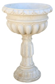 NEOCLASSICAL STYLE CARVED MARBLE STANDING JARDINIERE