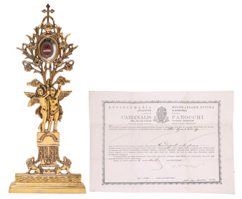 2ND-CLASS RELIC OF SAINT PETER THE APOSTLE IN RELIQUARY WITH COA