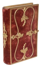 PRAYER BOOK: 'LA GIORNATA DEL CRISTIANO' WITH METAL-BOUND VELVET BINDING