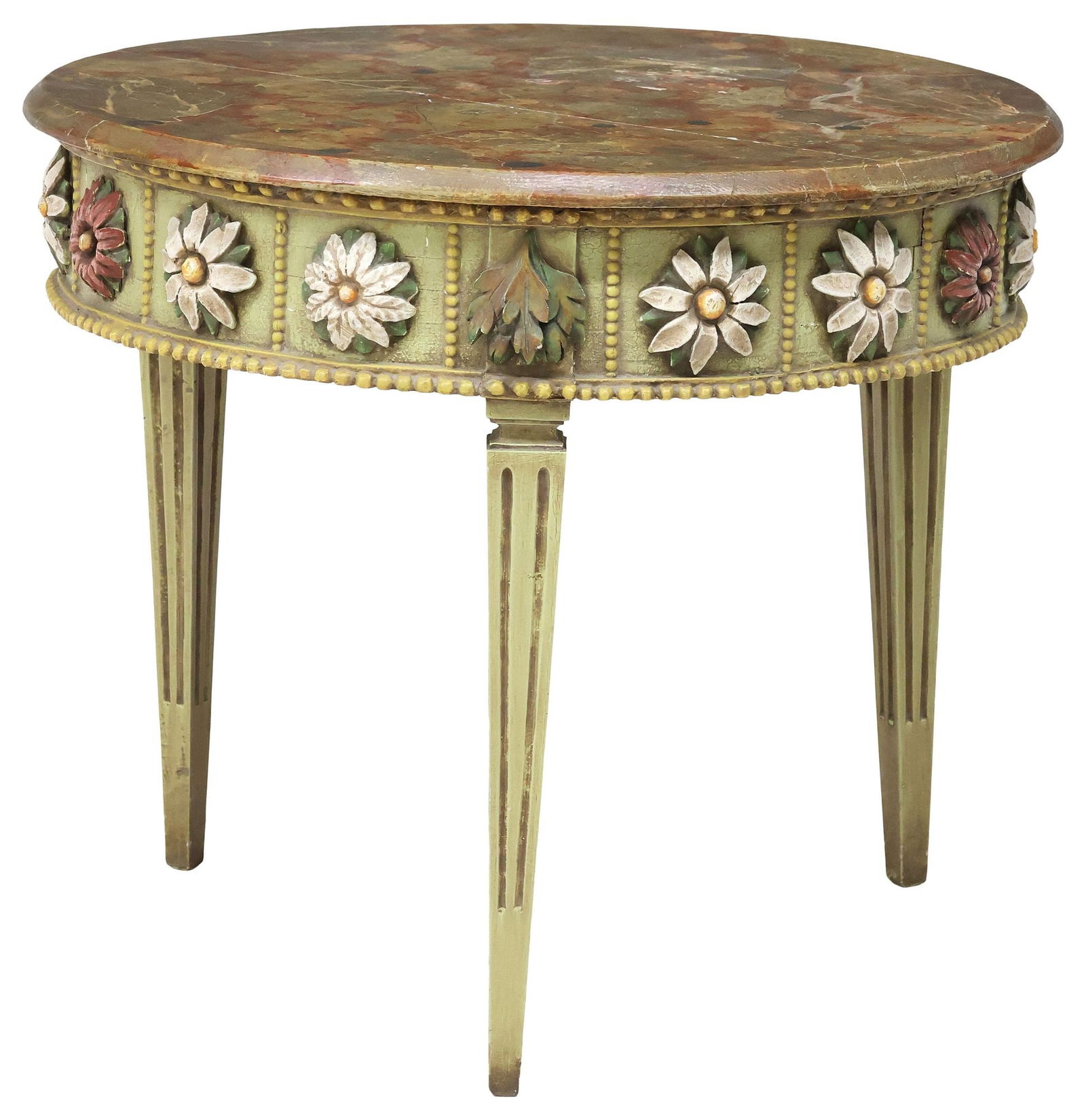 VENETIAN LOUIS XVI STYLE CARVED & PAINTED OCCASIONAL TABLE (1 of 3)