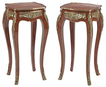 (2) REGENCE STYLE ORMOLU-MOUNTED MARQUETRY SIDE TABLES