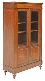 FRENCH LOUIS XVI STYLE MARQUETRY VITRINE CABINET