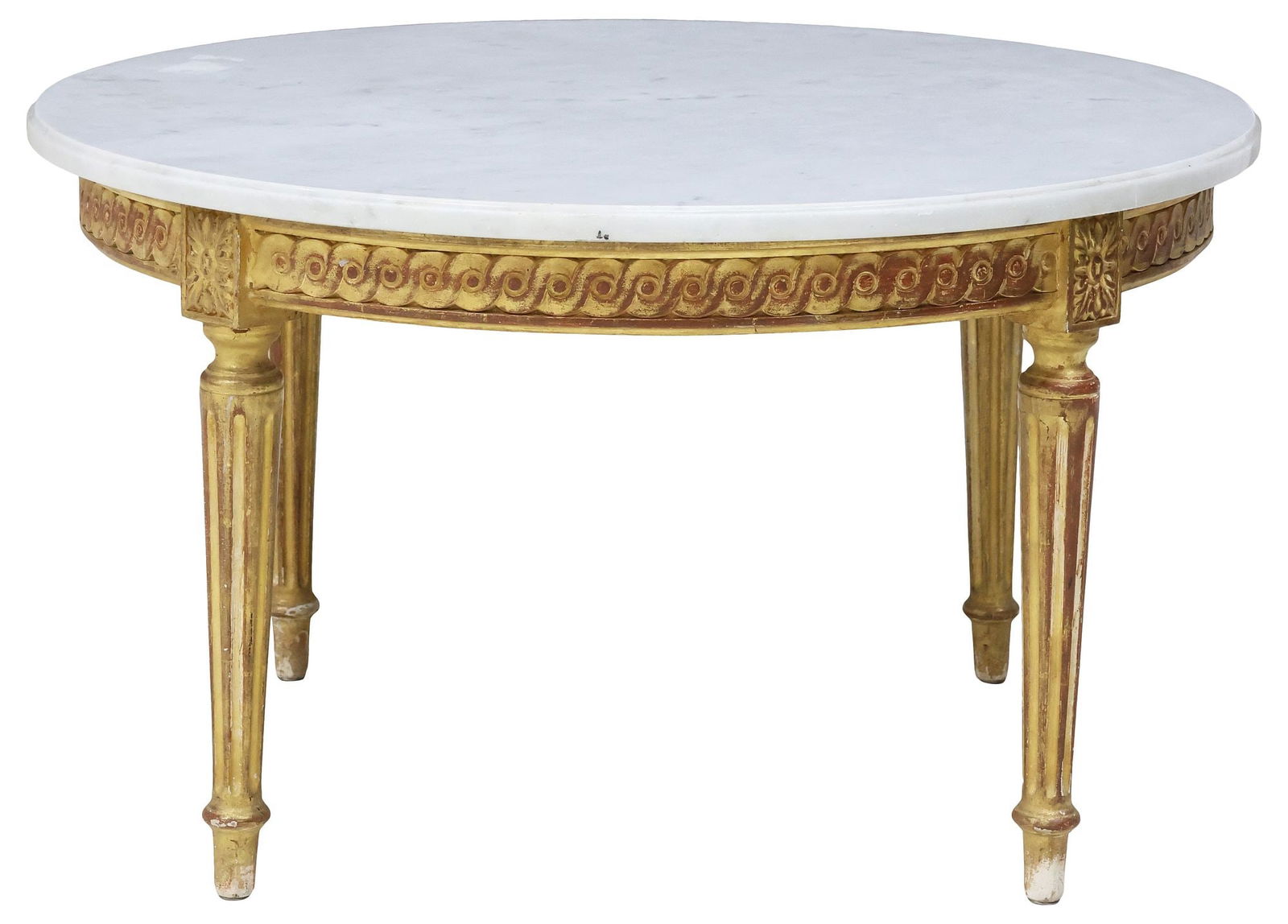 LOUIS XVI STYLE MARBLE-TOP PARCEL-GILT COFFEE TABLE (1 of 3)