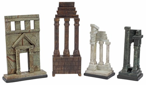 (4) GRAND TOUR STYLE MODELS OF ARCHITECTURAL RUINS