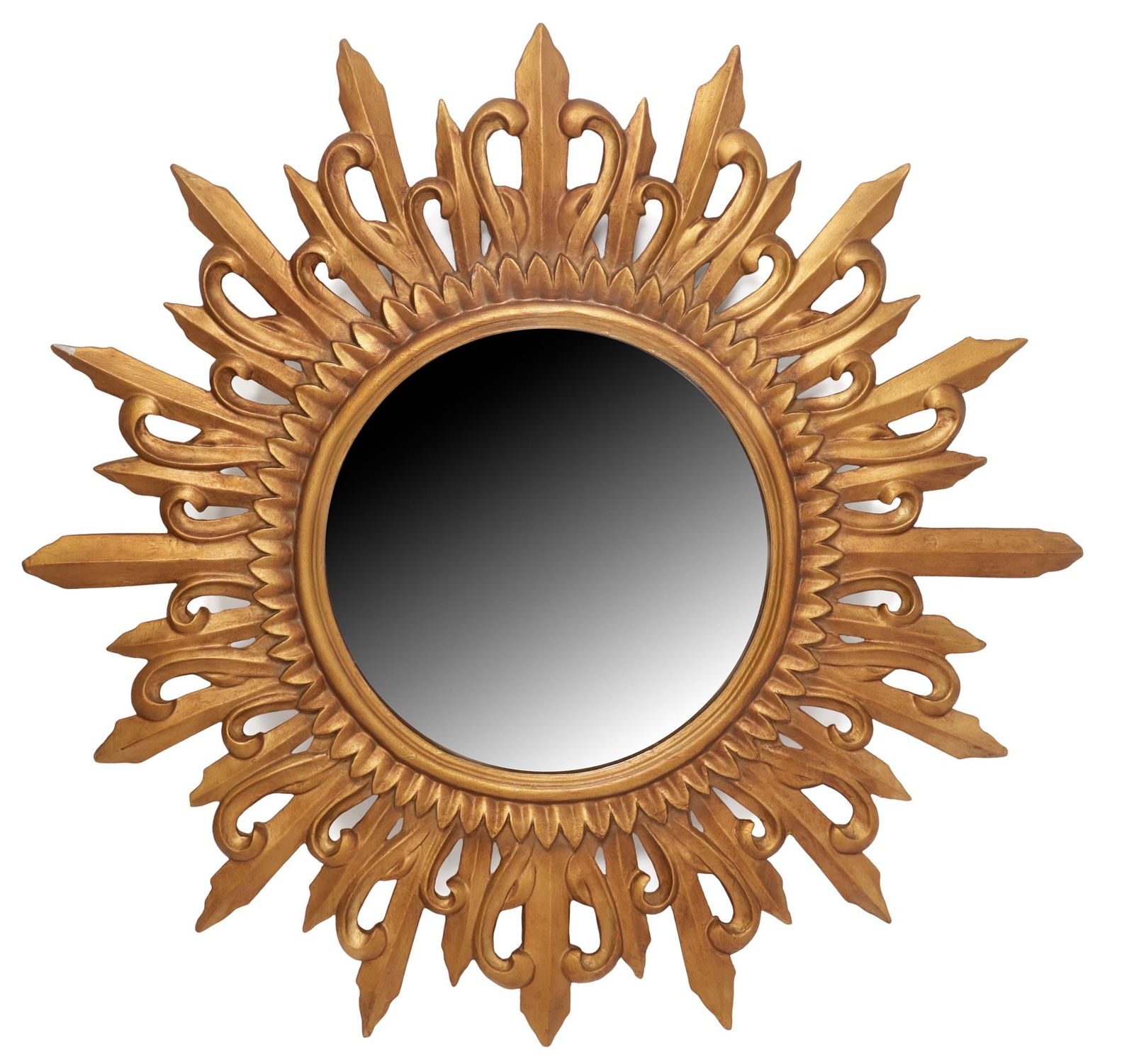 CONTINENTAL GILT-PAINTED SUNBURST WALL MIRROR, 28"DIAM (1 of 3)