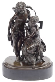 FRENCH BRONZE FIGURAL GROUP AFTER DETRIER & DE BLEZER