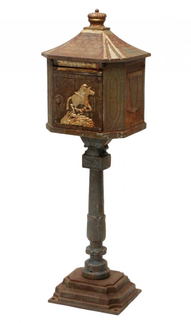 CAST IRON PEDESTAL MAIL BOX - May 04, 2013 | Austin Auction Gallery in TX