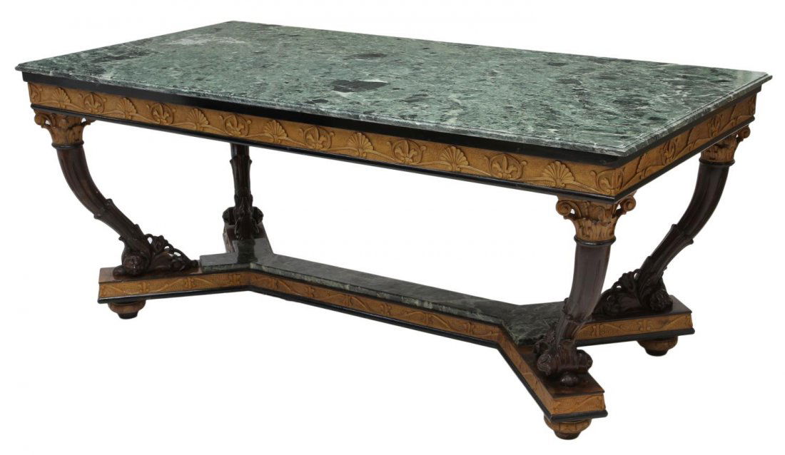 ITALIAN MARBLE TOP ENTRY OR DINING TABLE