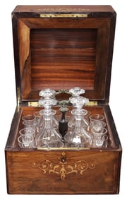 FRENCH NAPOLEON III PERIOD MARQUETRY ROSEWOOD CAVE A LIQUEUR