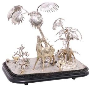 ELKINGTON STYLE SILVERPLATE FANTASY LANDSCAPE SCULPTURAL CENTERPIECE