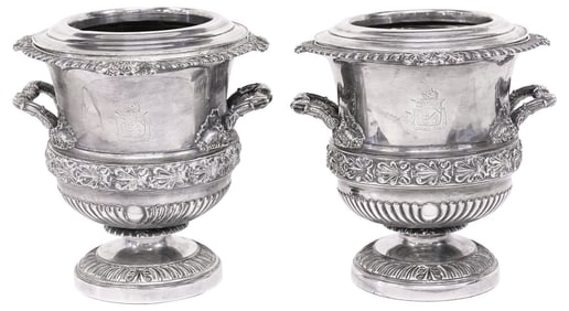 (2) VICTORIAN SHEFFIELD MAPPIN BROS SILVERPLATE WINE COOLERS