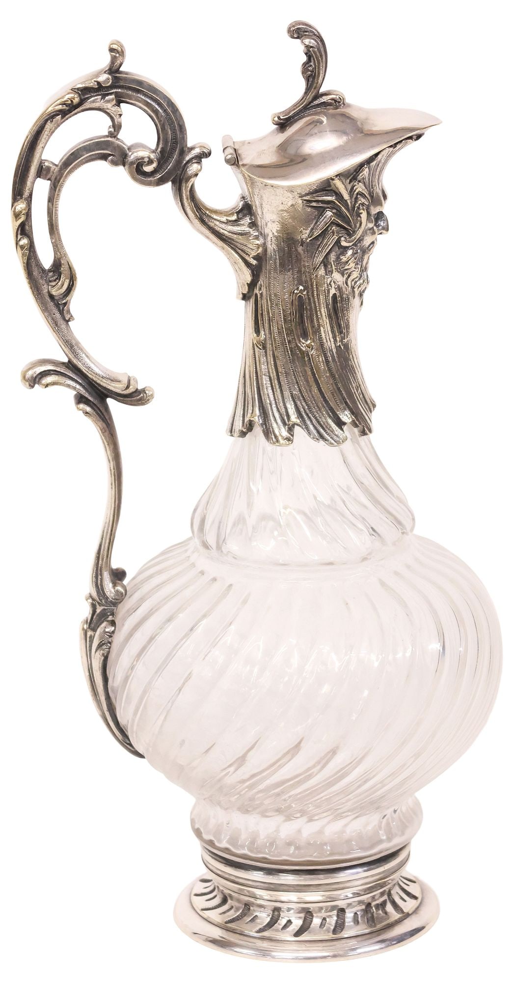 ARMAND FRENAIS ART NOUVEAU SILVERPLATE & CRYSTAL EWER (1 of 6)